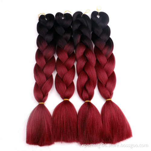 provide lable jumbo hair braid synthetic braiding hair ombre color 24inch 100g attachments braids for african yaki